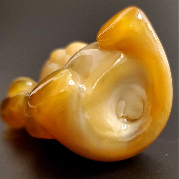 Vntg Boyd "Patrick the Bear" Honey & Beige Slag Glass - Picture 4 of 7